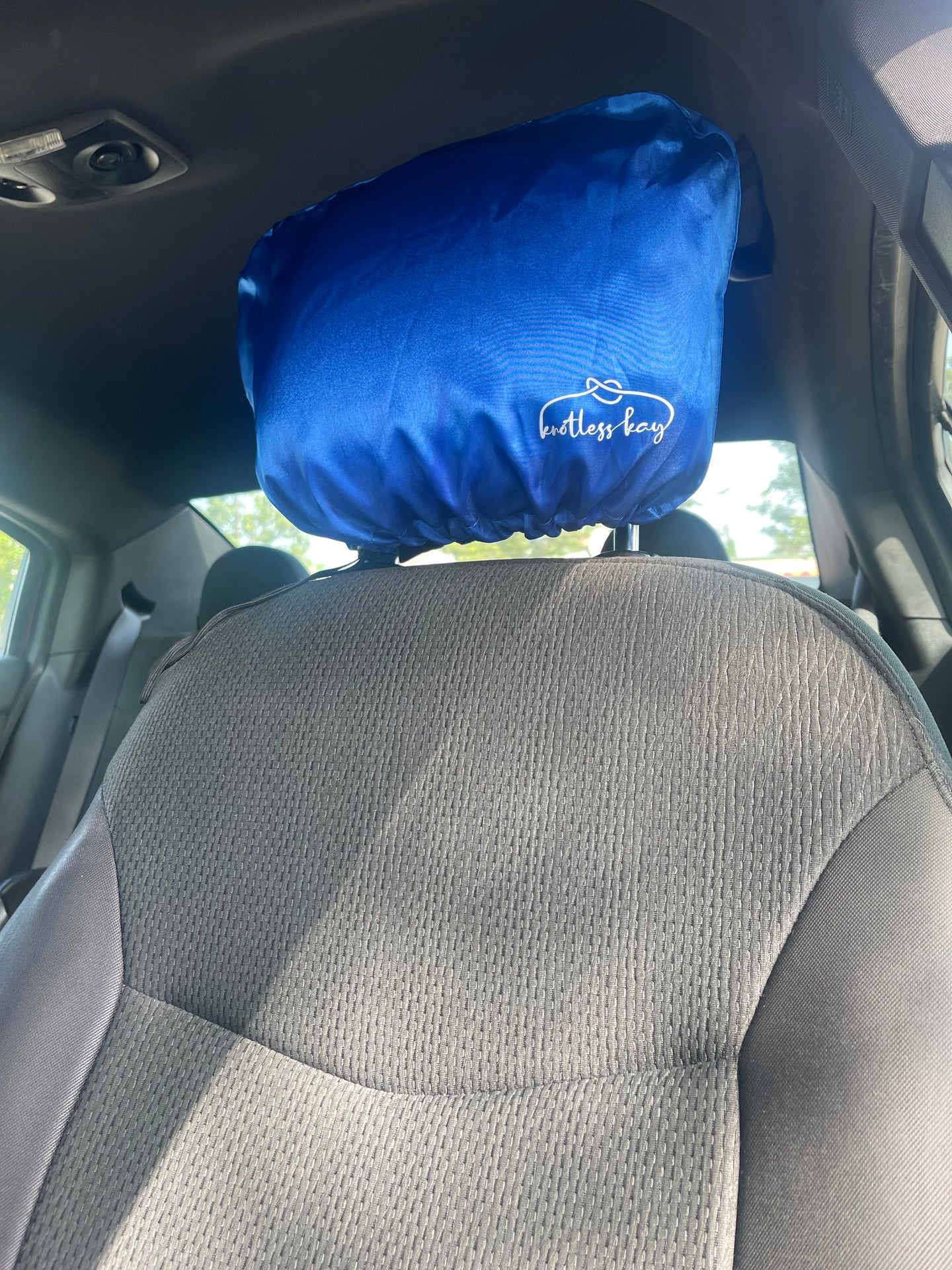 Double-Sided Satin Car Headrest Covers (Pack of 2)